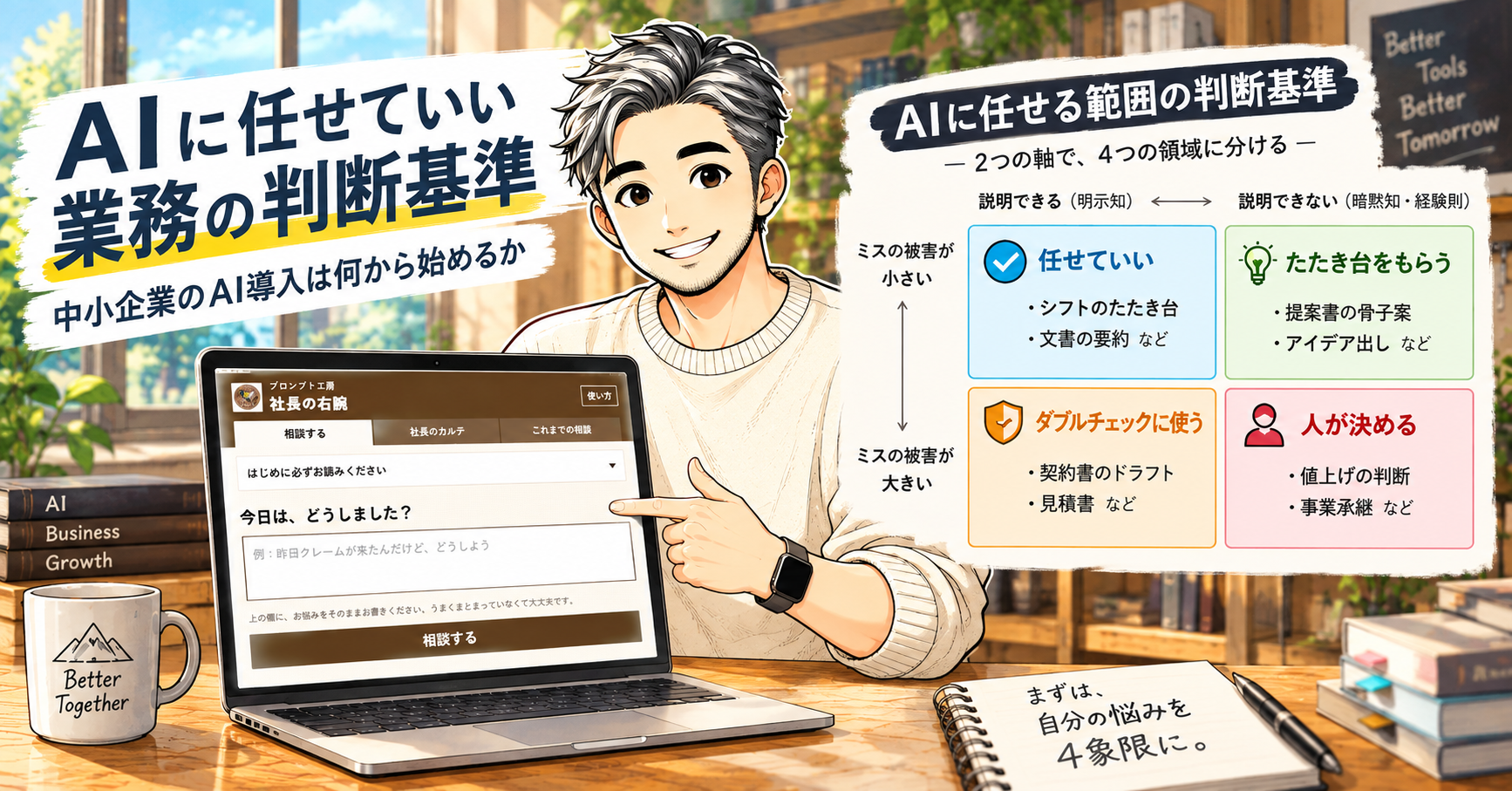 AIに任せていい業務の判断基準記事サムネイル